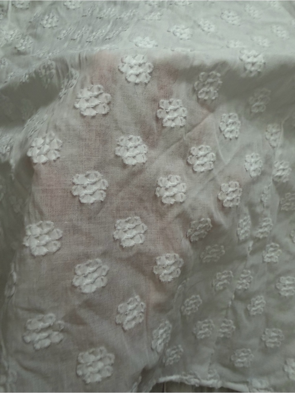 Zara White Swiss Dot Puff Sleeve Ruffle Crop Blouse Top Medium - Picture 4 of 9